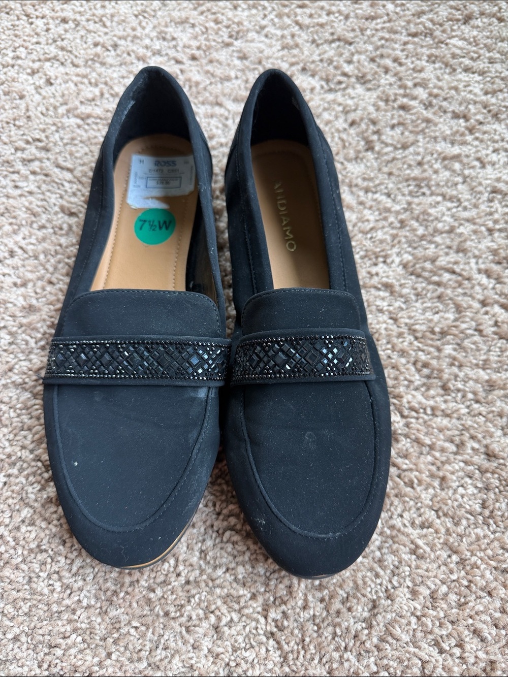 Vionic Black Beaded Suede Loafers - Women's Size 7 1/2
